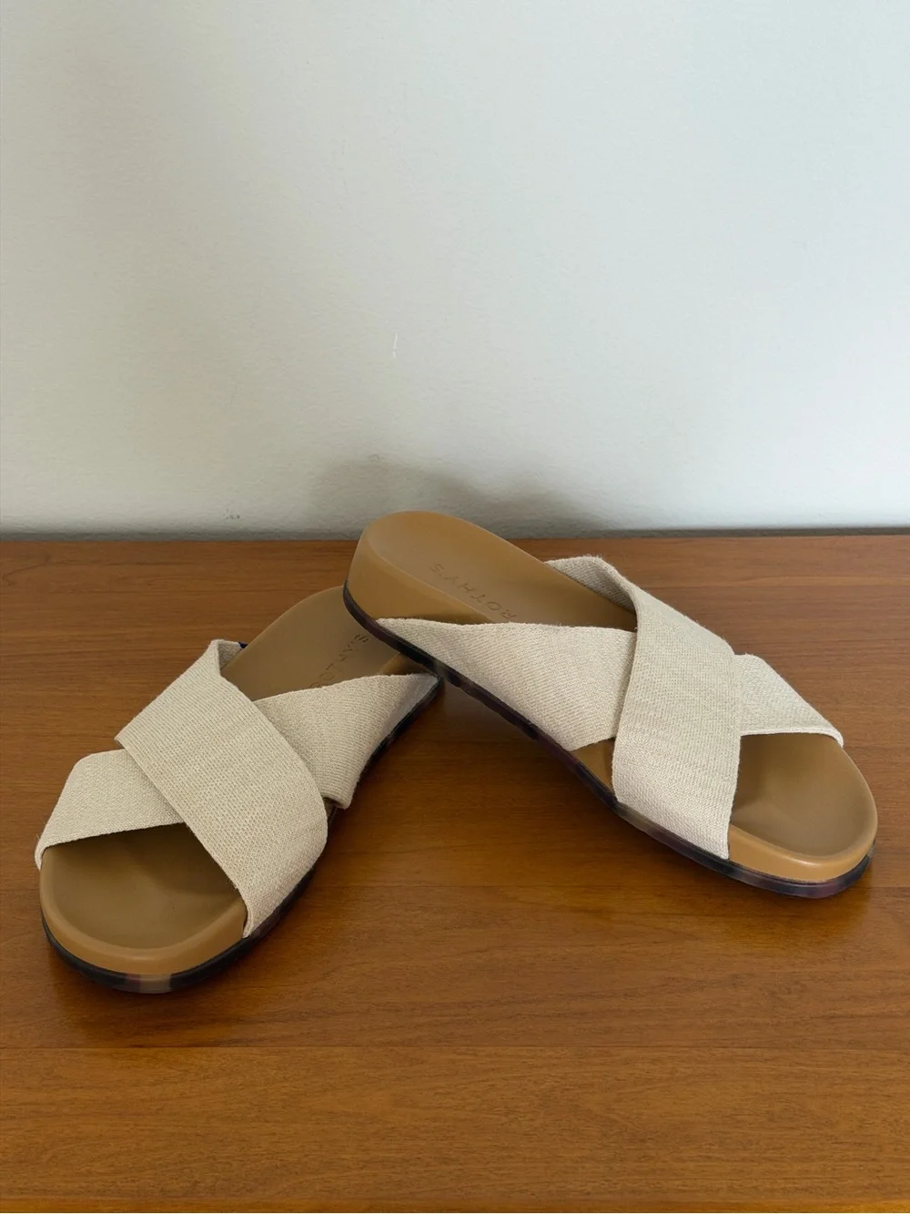 ✨Rothy's Weekend Slide Sandals in Oat 8 / New✨ - Picture 3 of 11
